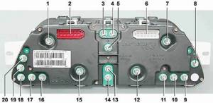 Замена комбинации приборов и лампочек в ней на ВАЗ 2110, ВАЗ 2111, ВАЗ 2112